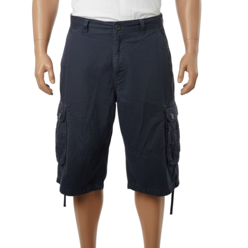 PJ Mark Baggy Cargo Shorts Mens 36 Navy Skater Hip Hop Streetwear Vtg Y2K